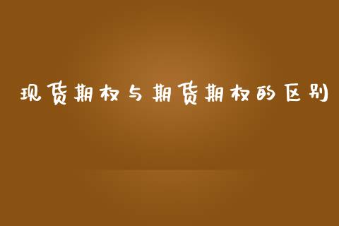 现货期权与期货期权的区别_https://wap.langutaoci.com_金融服务_第1张