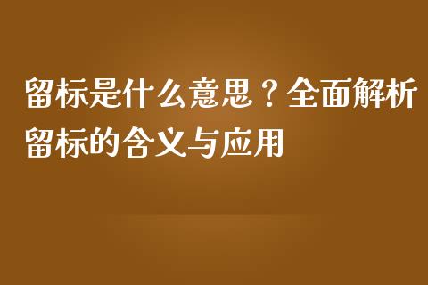 留标是什么意思？全面解析留标的含义与应用_https://wap.langutaoci.com_金融服务_第1张