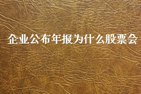 企业公布年报为什么股票会_https://wap.langutaoci.com_债券基金_第1张