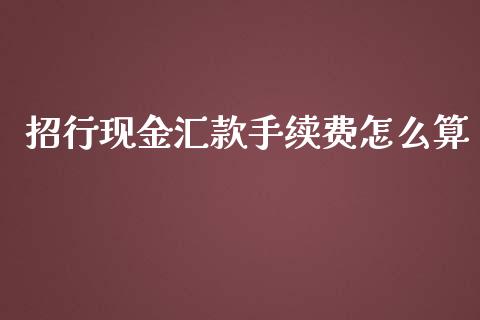 招行现金汇款手续费怎么算_https://wap.langutaoci.com_金融服务_第1张