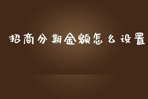 招商分期金额怎么设置_https://wap.langutaoci.com_金融服务_第1张