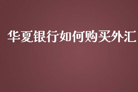 华夏银行如何购买外汇_https://wap.langutaoci.com_外汇论坛_第1张