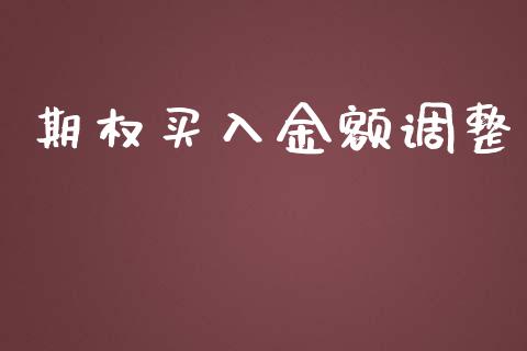 期权买入金额调整_https://wap.langutaoci.com_期货行情_第1张