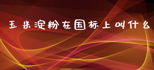 玉米淀粉在国标上叫什么_https://wap.langutaoci.com_今日财经_第1张