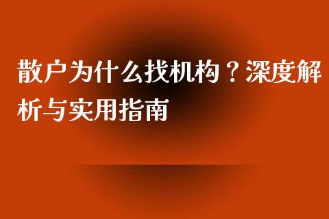 散户为什么找机构？深度解析与实用指南_https://wap.langutaoci.com_金融服务_第1张