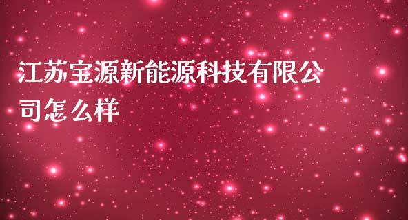 江苏宝源新能源科技有限公司怎么样_https://wap.langutaoci.com_期货行情_第1张