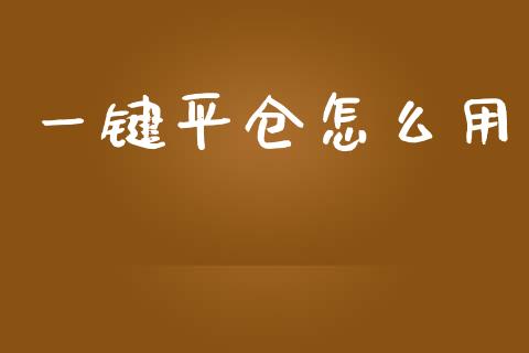 一键平仓怎么用_https://wap.langutaoci.com_债券基金_第1张