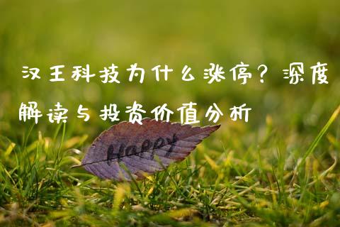 汉王科技为什么涨停？深度解读与投资价值分析_https://wap.langutaoci.com_期货行情_第1张