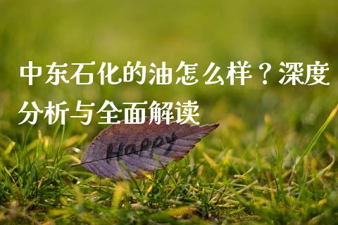 中东石化的油怎么样？深度分析与全面解读_https://wap.langutaoci.com_今日财经_第1张