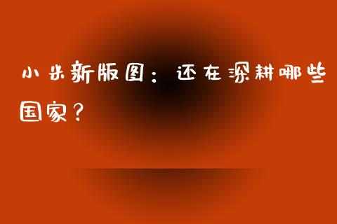 小米新版图：还在深耕哪些国家？_https://wap.langutaoci.com_金融服务_第1张