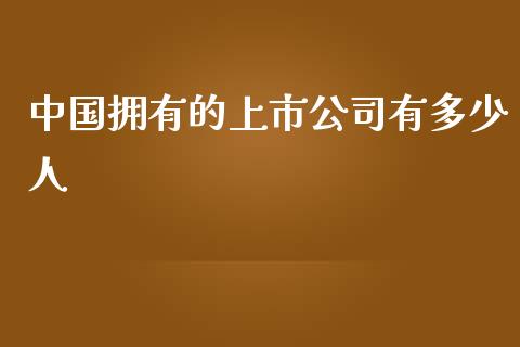 中国拥有的上市公司有多少人_https://wap.langutaoci.com_今日财经_第1张