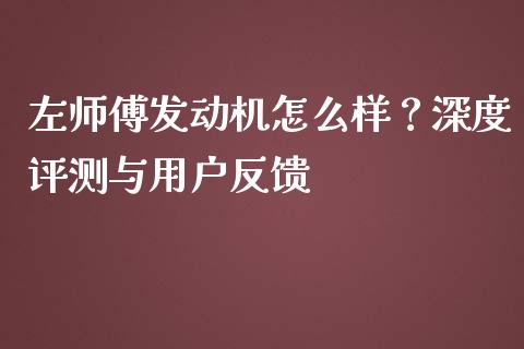 左师傅发动机怎么样？深度评测与用户反馈_https://wap.langutaoci.com_今日财经_第1张