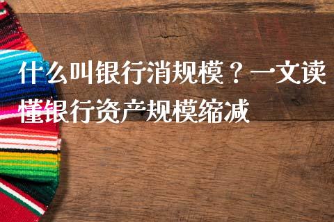 什么叫银行消规模？一文读懂银行资产规模缩减_https://wap.langutaoci.com_金融服务_第1张