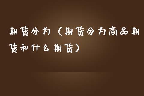 期货分为（期货分为商品期货和什么期货）_https://wap.langutaoci.com_债券基金_第1张