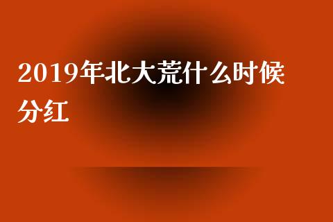 2019年北大荒什么时候分红_https://wap.langutaoci.com_债券基金_第1张