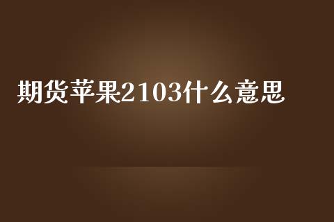 期货苹果2103什么意思_https://wap.langutaoci.com_今日财经_第1张