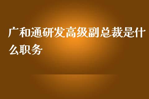 广和通研发高级副总裁是什么职务_https://wap.langutaoci.com_金融服务_第1张