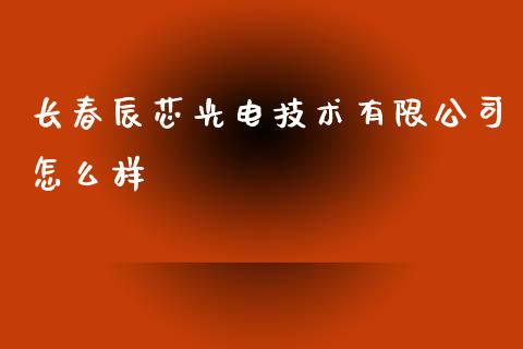 长春辰芯光电技术有限公司怎么样_https://wap.langutaoci.com_金融服务_第1张