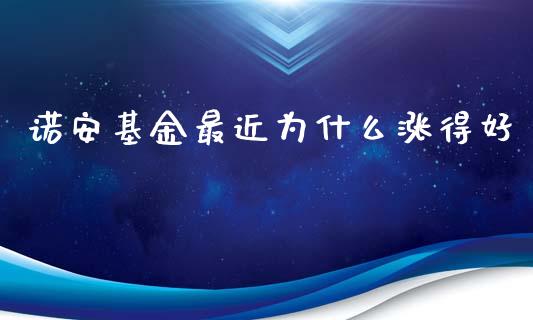 诺安基金最近为什么涨得好_https://wap.langutaoci.com_货币市场_第1张