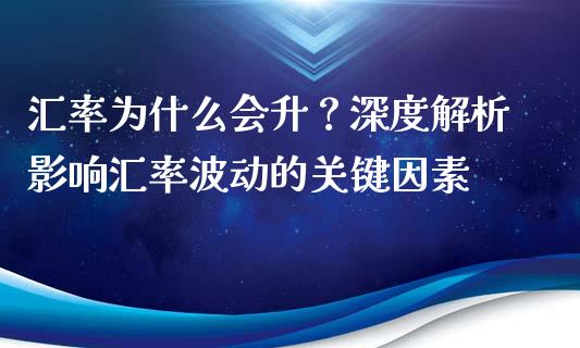汇率为什么会升？深度解析影响汇率波动的关键因素_https://wap.langutaoci.com_期货行情_第1张