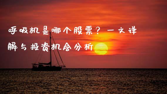 呼吸机是哪个股票？一文详解与投资机会分析_https://wap.langutaoci.com_货币市场_第1张