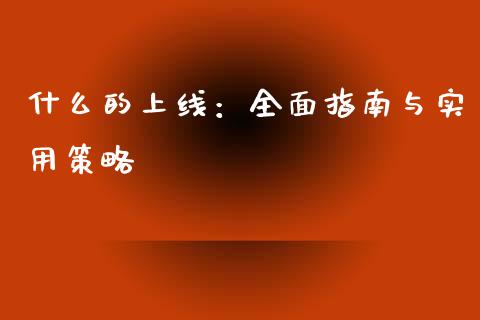 什么的上线：全面指南与实用策略_https://wap.langutaoci.com_金融服务_第1张