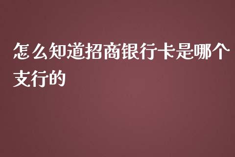 怎么知道招商银行卡是哪个支行的_https://wap.langutaoci.com_今日财经_第1张