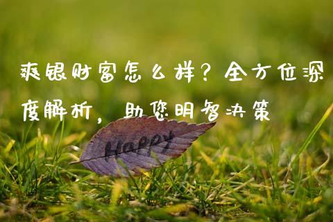 爽银财富怎么样？全方位深度解析，助您明智决策_https://wap.langutaoci.com_今日财经_第1张
