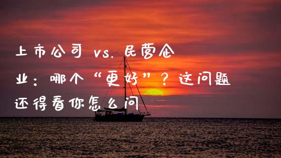 上市公司 vs. 民营企业：哪个“更好”？这问题还得看你怎么问_https://wap.langutaoci.com_外汇论坛_第1张