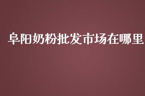 阜阳奶粉批发市场在哪里_https://wap.langutaoci.com_今日财经_第1张