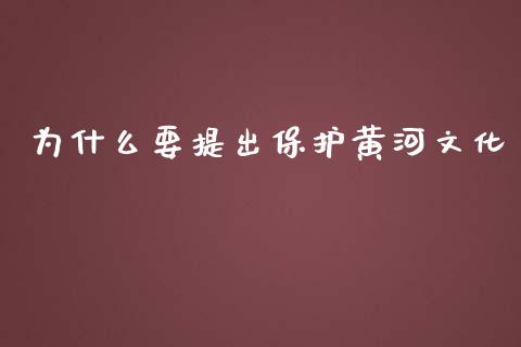 为什么要提出保护黄河文化_https://wap.langutaoci.com_债券基金_第1张