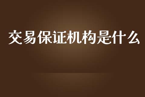 交易保证机构是什么_https://wap.langutaoci.com_外汇论坛_第1张