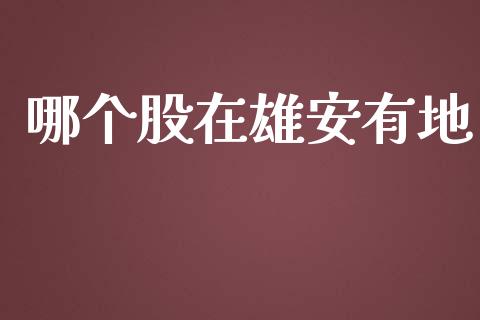 哪个股在雄安有地_https://wap.langutaoci.com_货币市场_第1张