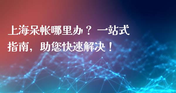 上海呆帐哪里办？ 一站式指南，助您快速解决！_https://wap.langutaoci.com_期货行情_第1张