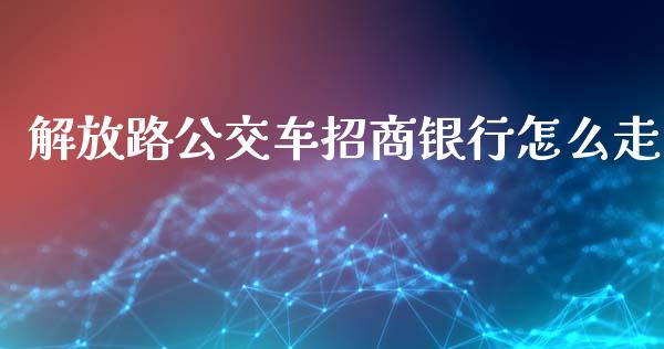 解放路公交车招商银行怎么走_https://wap.langutaoci.com_货币市场_第1张