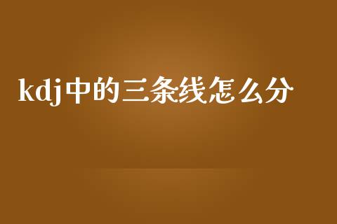 kdj中的三条线怎么分_https://wap.langutaoci.com_期货行情_第1张