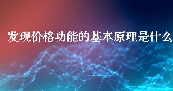 发现价格功能的基本原理是什么_https://wap.langutaoci.com_金融服务_第1张