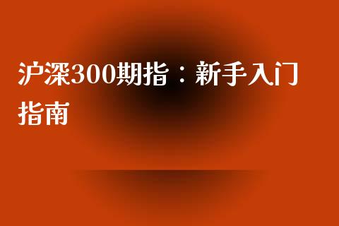 沪深300期指：新手入门指南_https://wap.langutaoci.com_债券基金_第1张