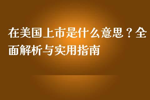 在美国上市是什么意思？全面解析与实用指南_https://wap.langutaoci.com_金融服务_第1张