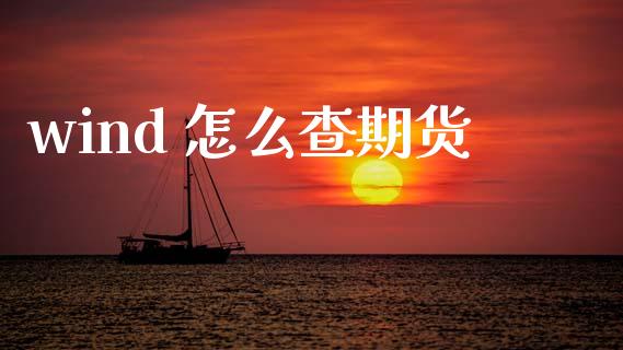 wind 怎么查期货_https://wap.langutaoci.com_外汇论坛_第1张