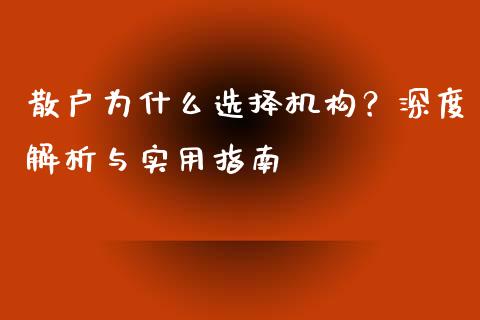 散户为什么选择机构？深度解析与实用指南_https://wap.langutaoci.com_金融服务_第1张