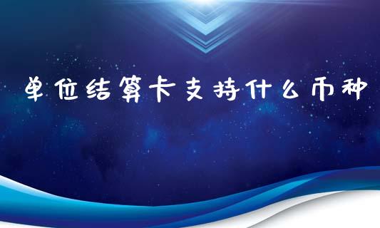 单位结算卡支持什么币种_https://wap.langutaoci.com_货币市场_第1张