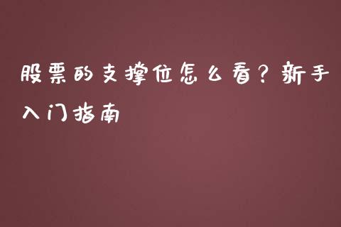 股票的支撑位怎么看？新手入门指南_https://wap.langutaoci.com_外汇论坛_第1张