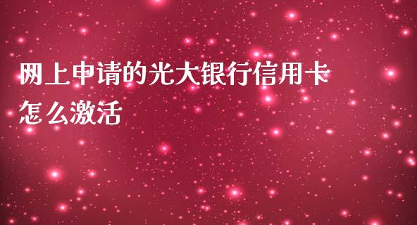 网上申请的光大银行信用卡怎么激活_https://wap.langutaoci.com_债券基金_第1张