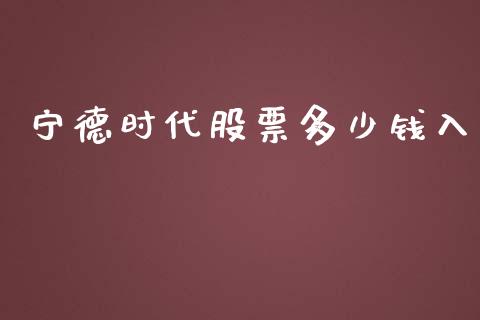 宁德时代股票多少钱入_https://wap.langutaoci.com_期货行情_第1张