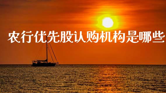 农行优先股认购机构是哪些_https://wap.langutaoci.com_期货行情_第1张