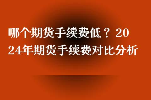 哪个期货手续费低？ 2024年期货手续费对比分析_https://wap.langutaoci.com_期货行情_第1张