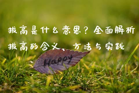 拔高是什么意思？全面解析拔高的含义、方法与实践_https://wap.langutaoci.com_债券基金_第1张