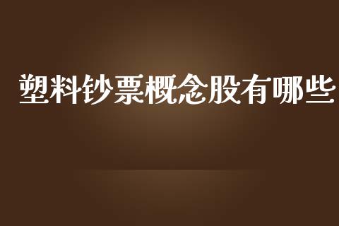 塑料钞票概念股有哪些_https://wap.langutaoci.com_金融服务_第1张