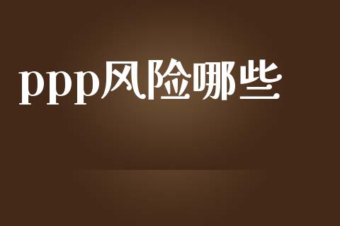 ppp风险哪些_https://wap.langutaoci.com_今日财经_第1张